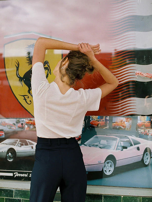 Recently Back in Stock - Jim Fine Cream Australian Merino Rib T