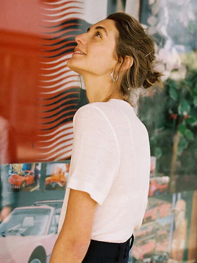 Recently Back in Stock - Jim Fine Cream Australian Merino Rib T