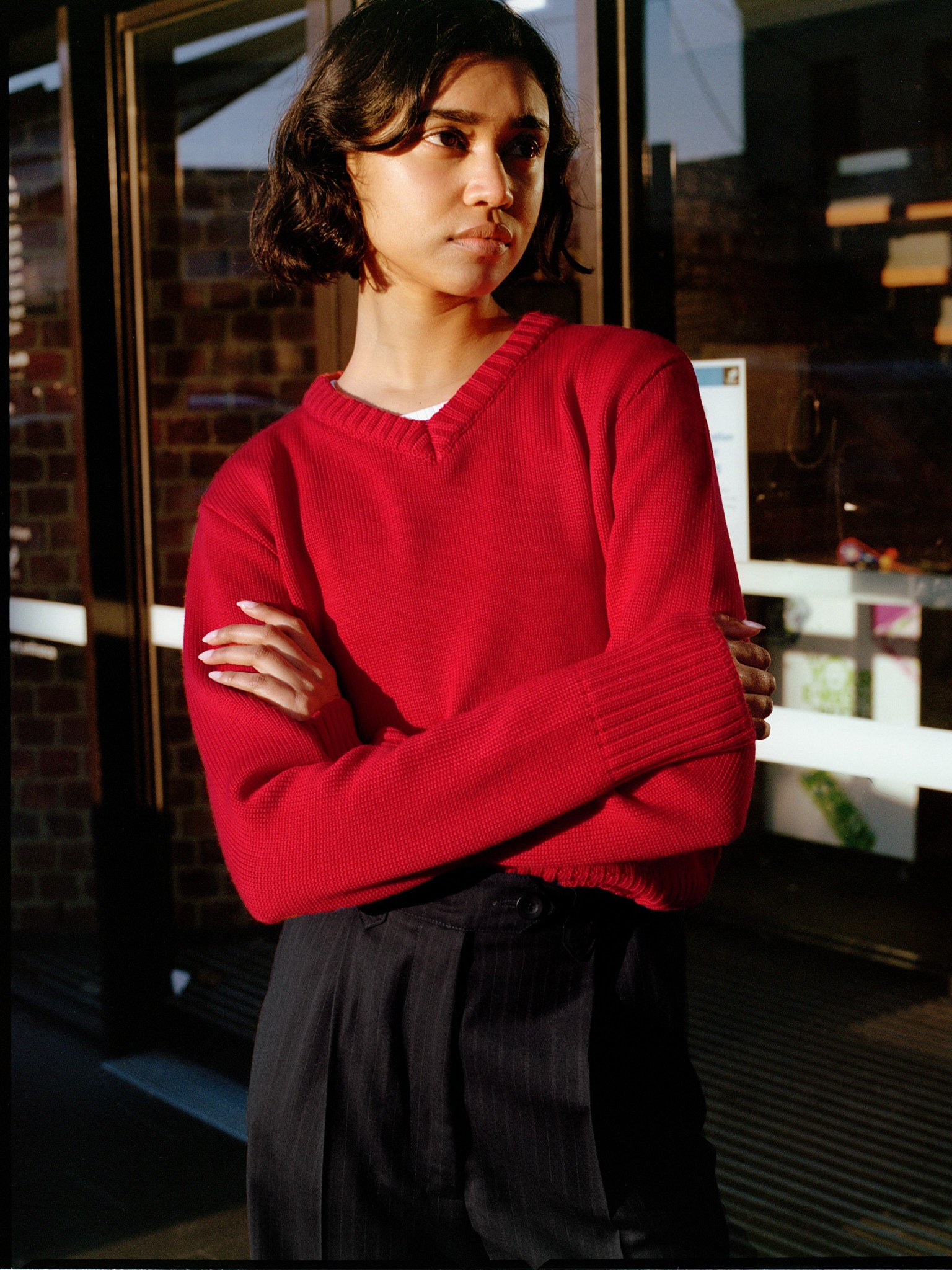 Jonny Tomato Italian Merino V Knit