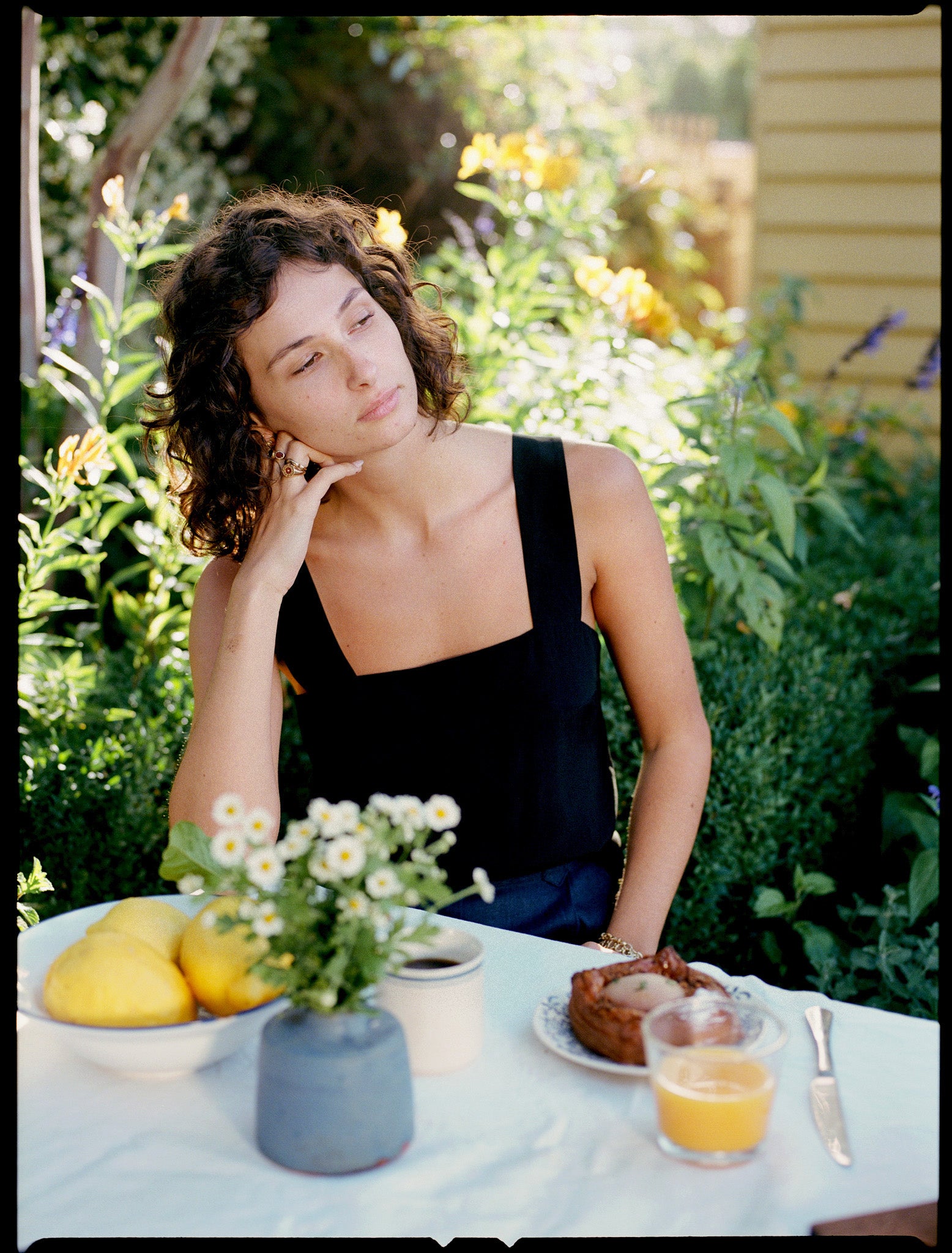 Clara Black Italian Silk Top