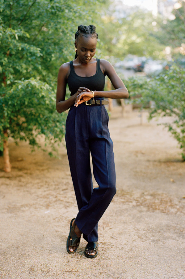 Max Black Cotton Singlet