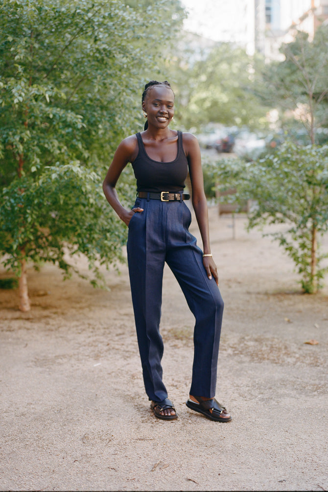 Max Black Cotton Singlet