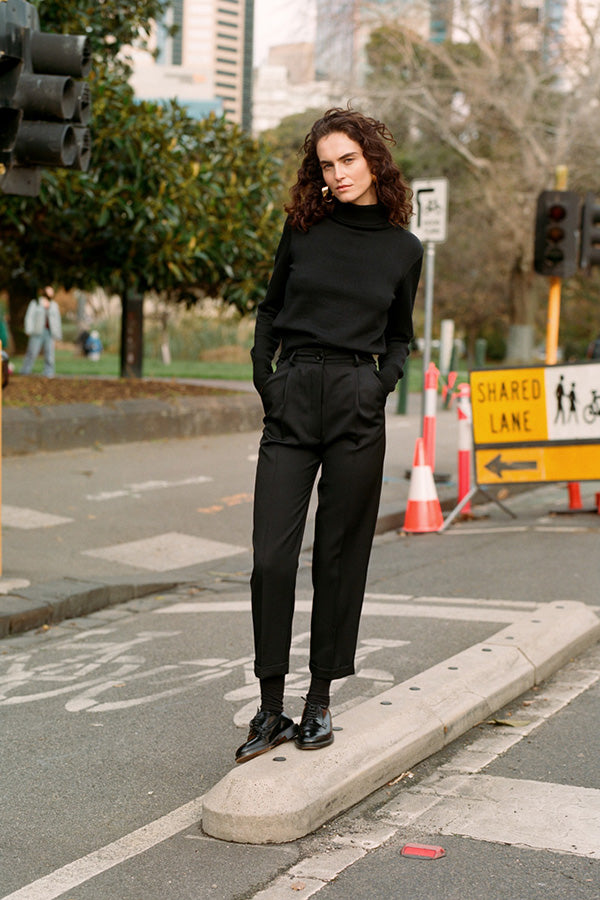 Izzy Black Italian Merino Knit