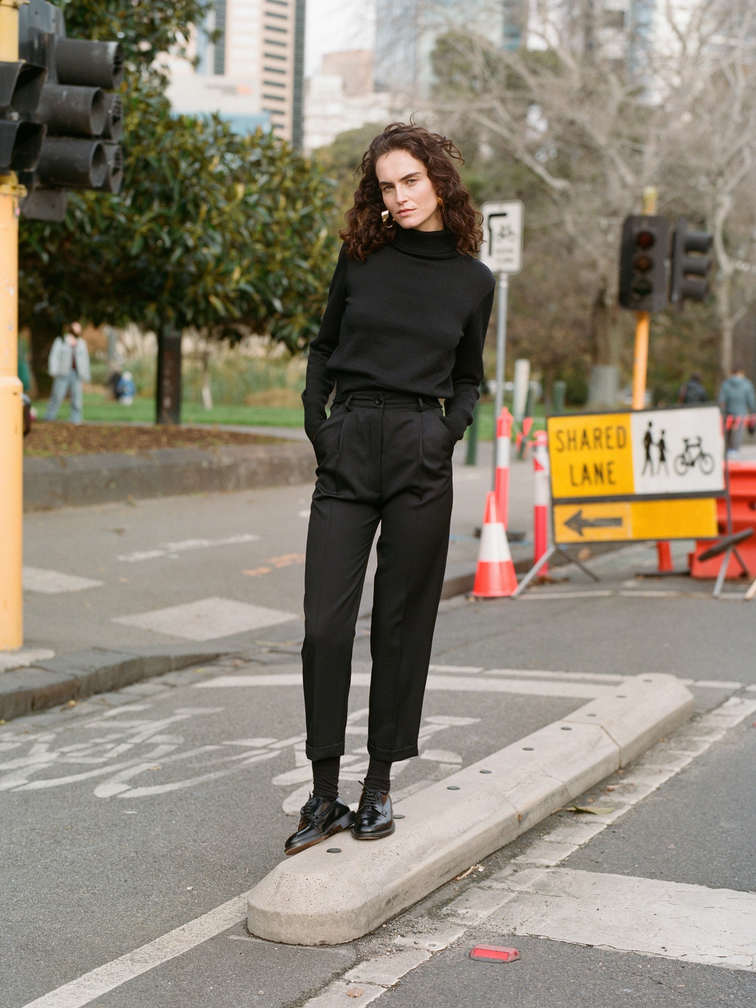 Recently Back in Stock - Luc Black Japanese Wool Twill Ciggie Pants