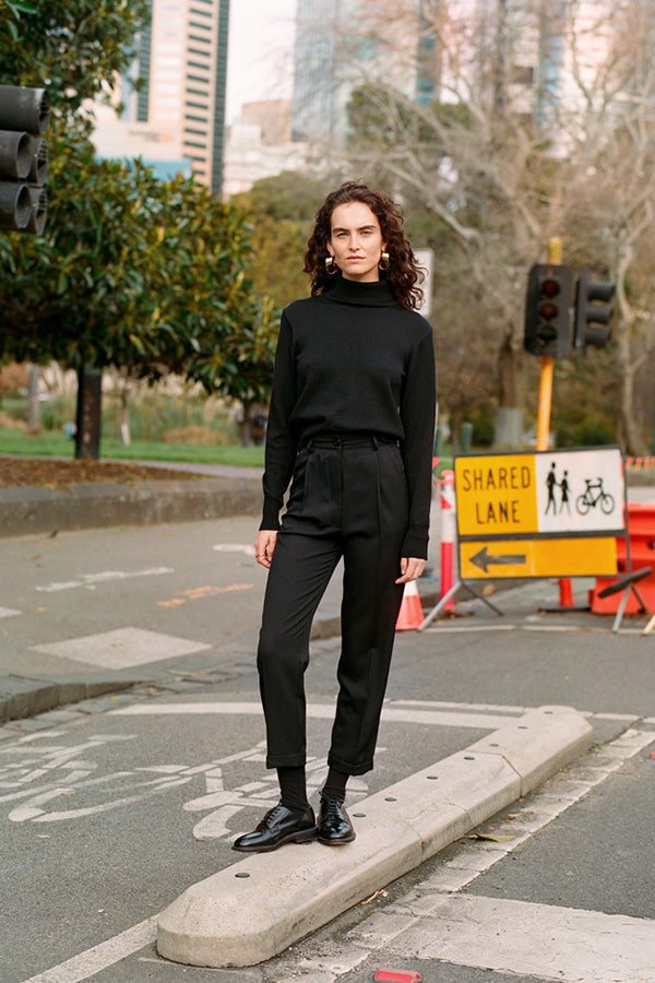 Izzy Black Italian Merino Knit