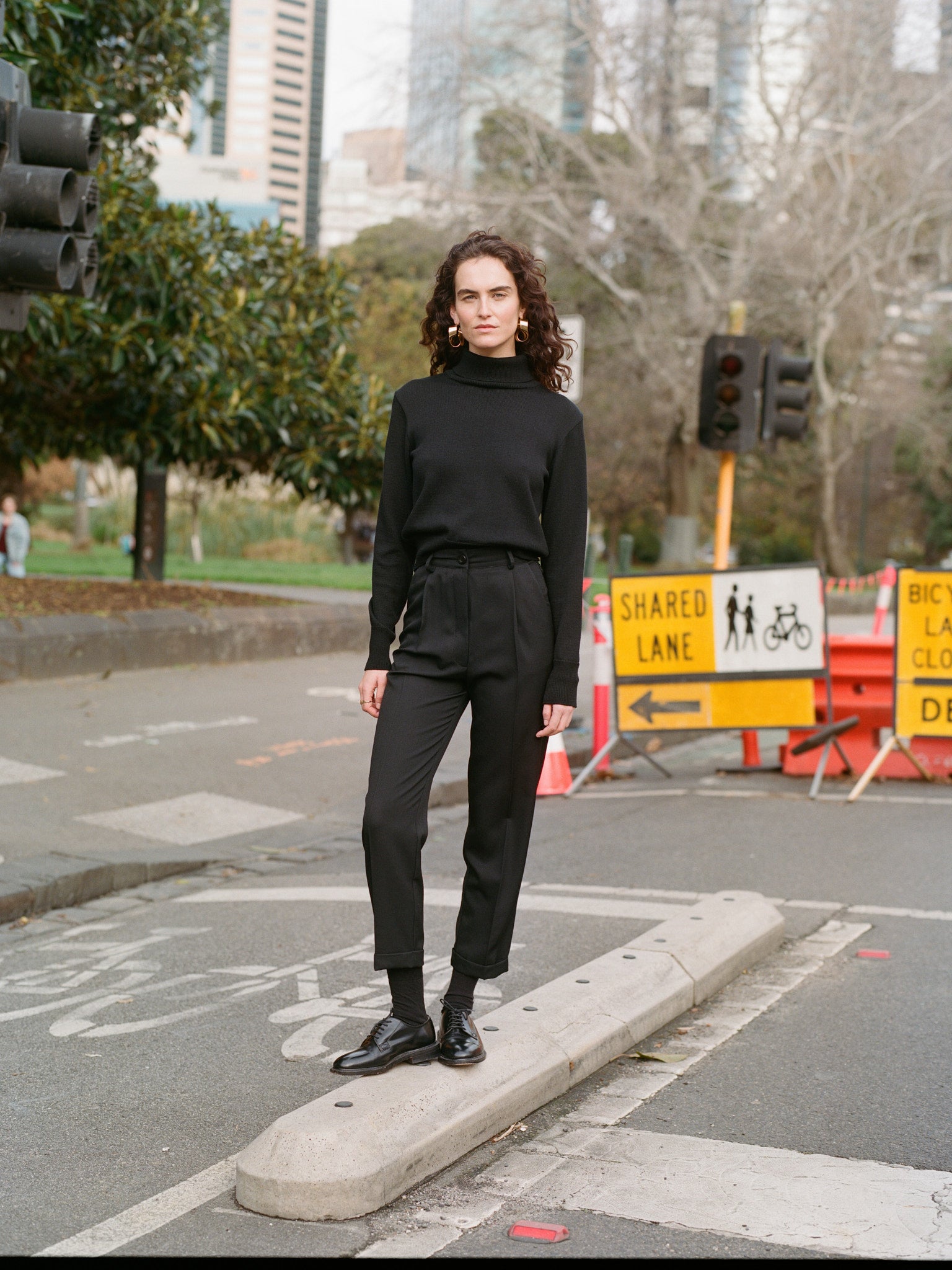Recently Back in Stock - Luc Black Japanese Wool Twill Ciggie Pants