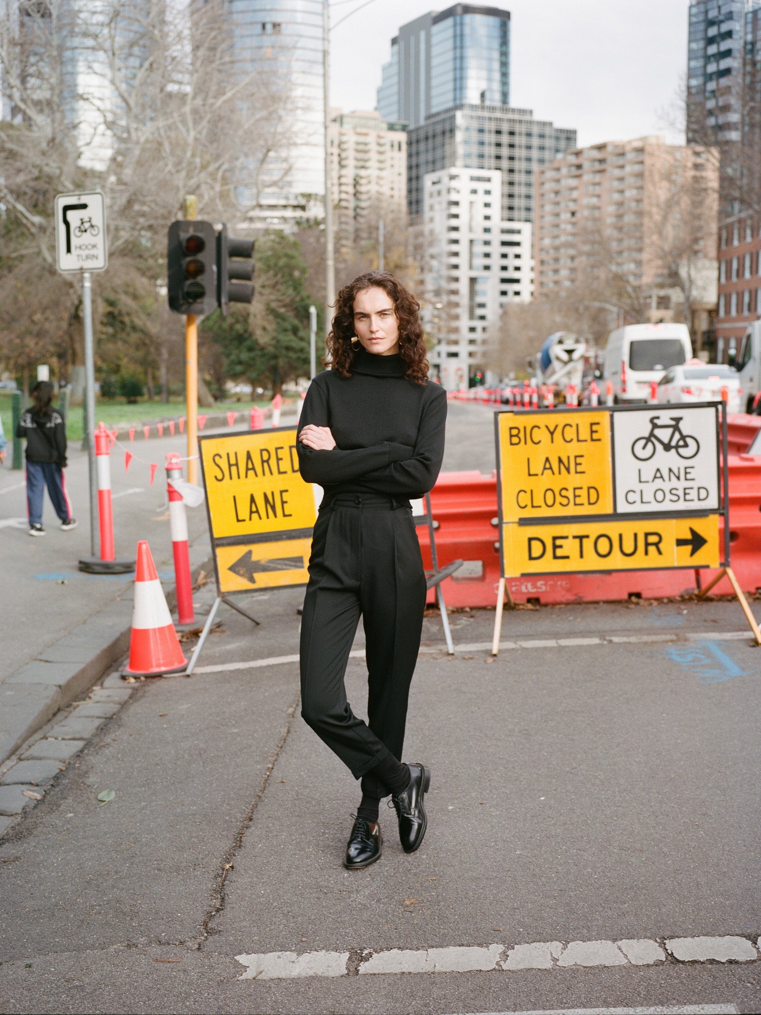 Recently Back in Stock - Luc Black Japanese Wool Twill Ciggie Pants