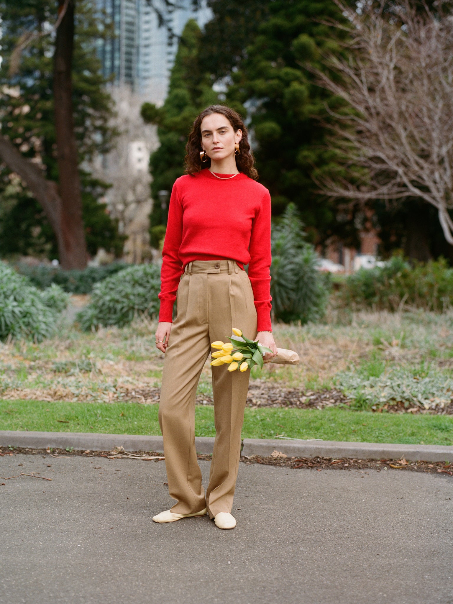 Yu Tailored Twill Oak Japanese Wool Pants