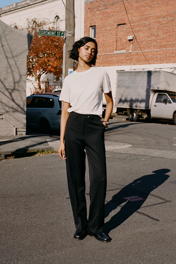 Recently in stock - Agnes Japanese Black Wool Twill Pants