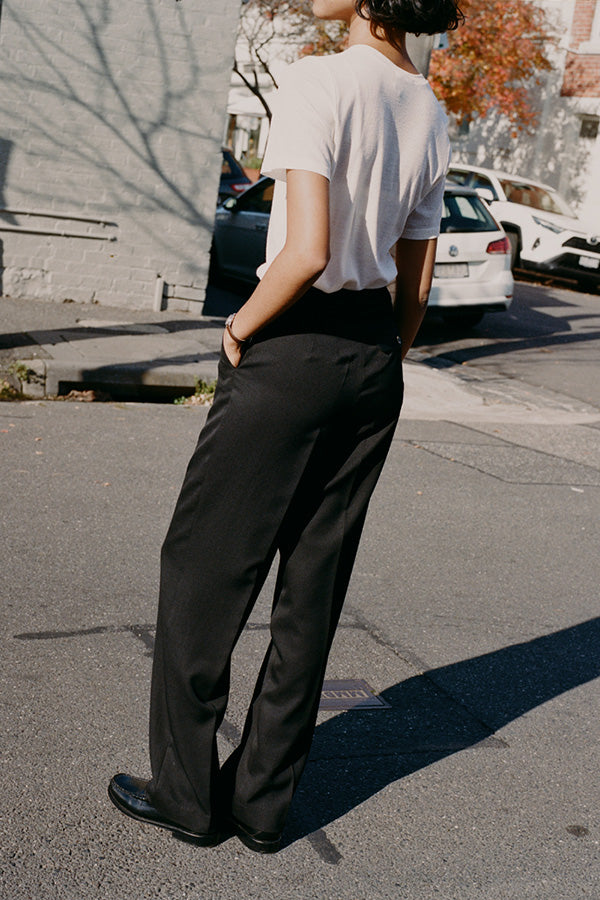 Recently in stock - Agnes Japanese Black Wool Twill Pants