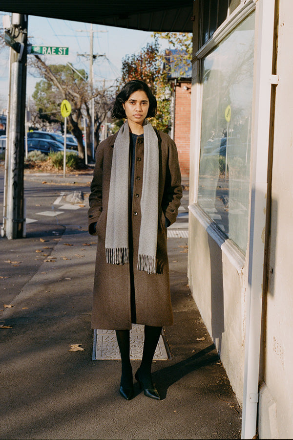 Lainee Italian Grey Cashmere Scarf