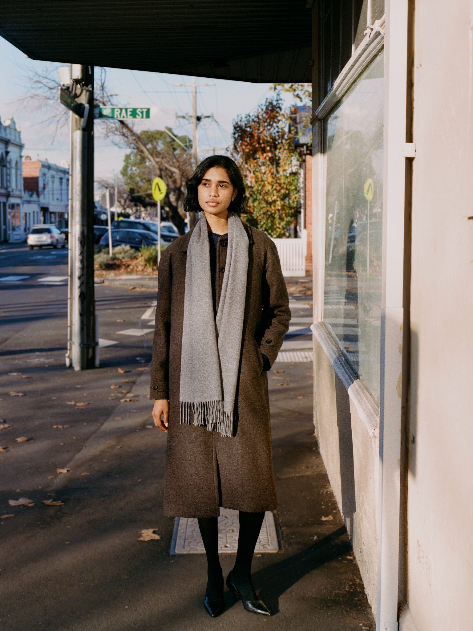Lainee Italian Grey Cashmere Scarf
