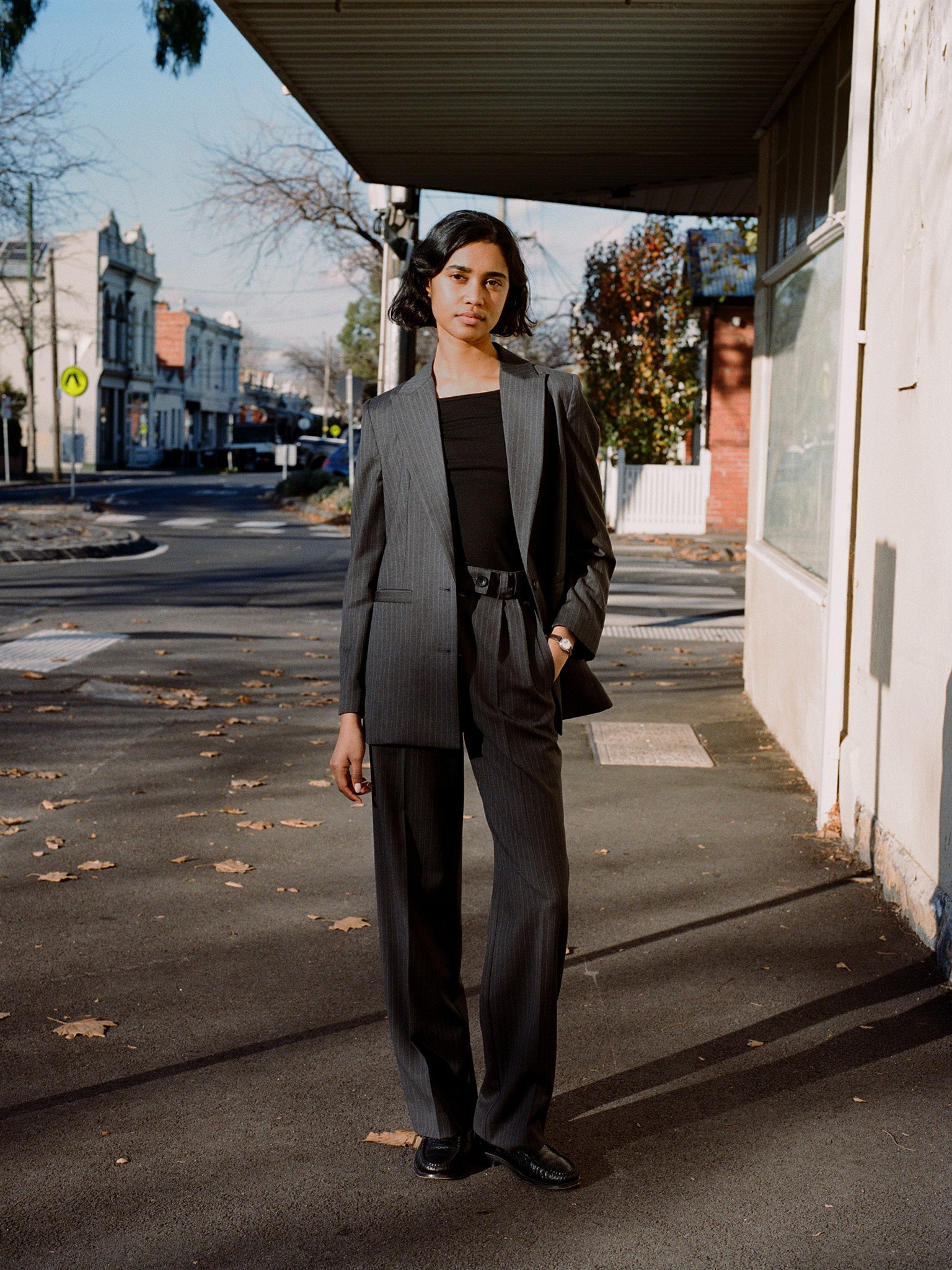 Limited Edition - Yu Tailored Italian Charcoal Pinstripe Wool Pants