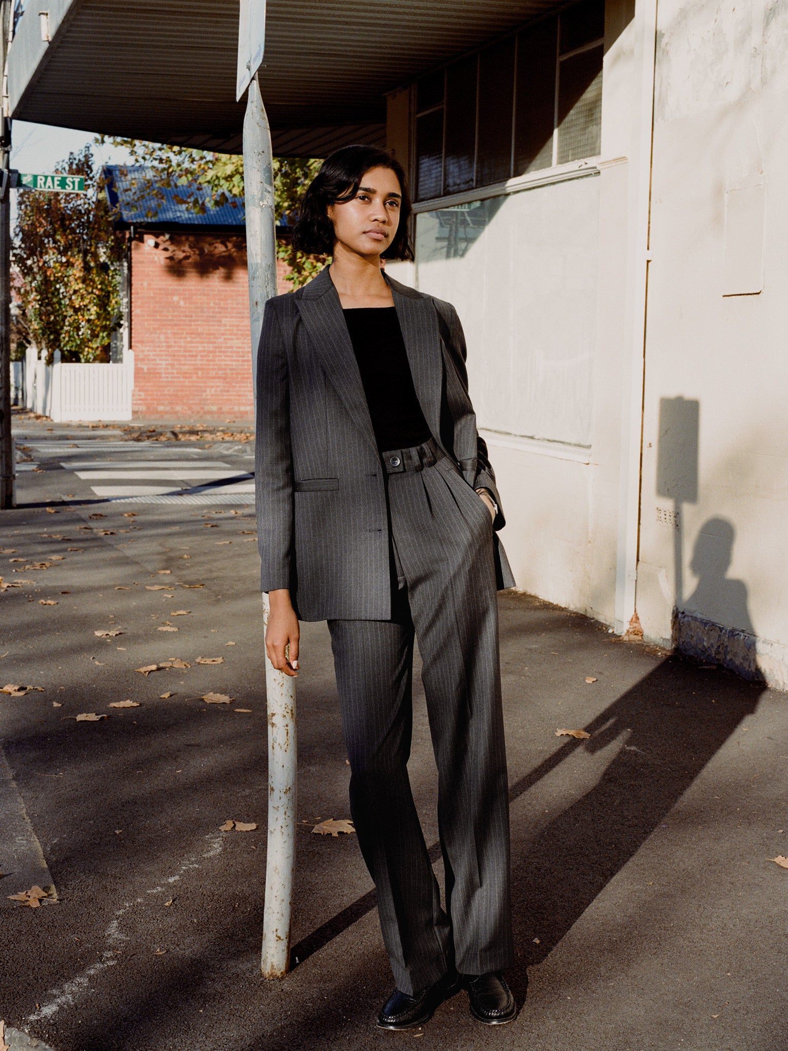 Limited Edition - Yu Tailored Italian Charcoal Pinstripe Wool Pants