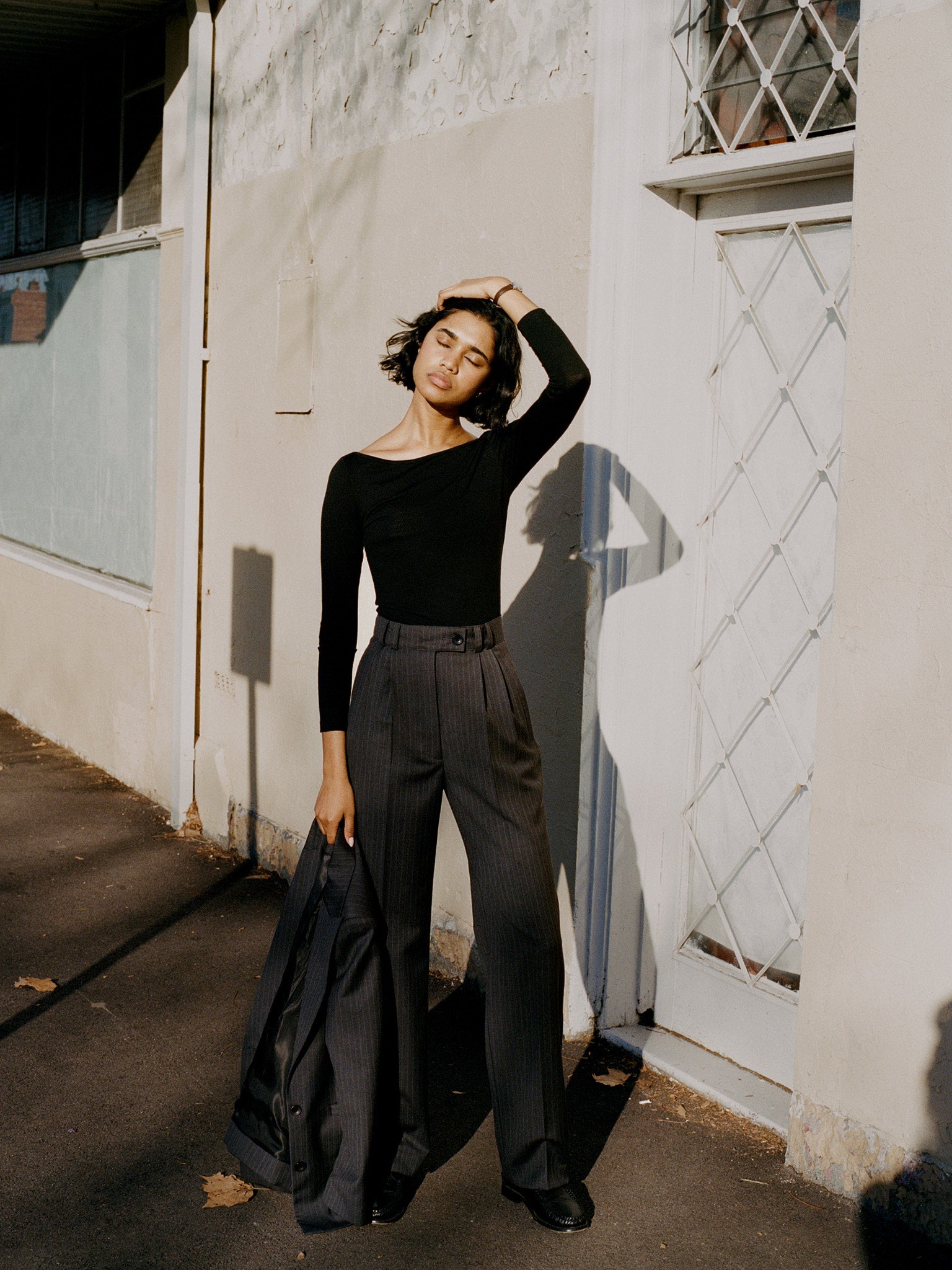 Limited Edition - Yu Tailored Italian Charcoal Pinstripe Wool Pants