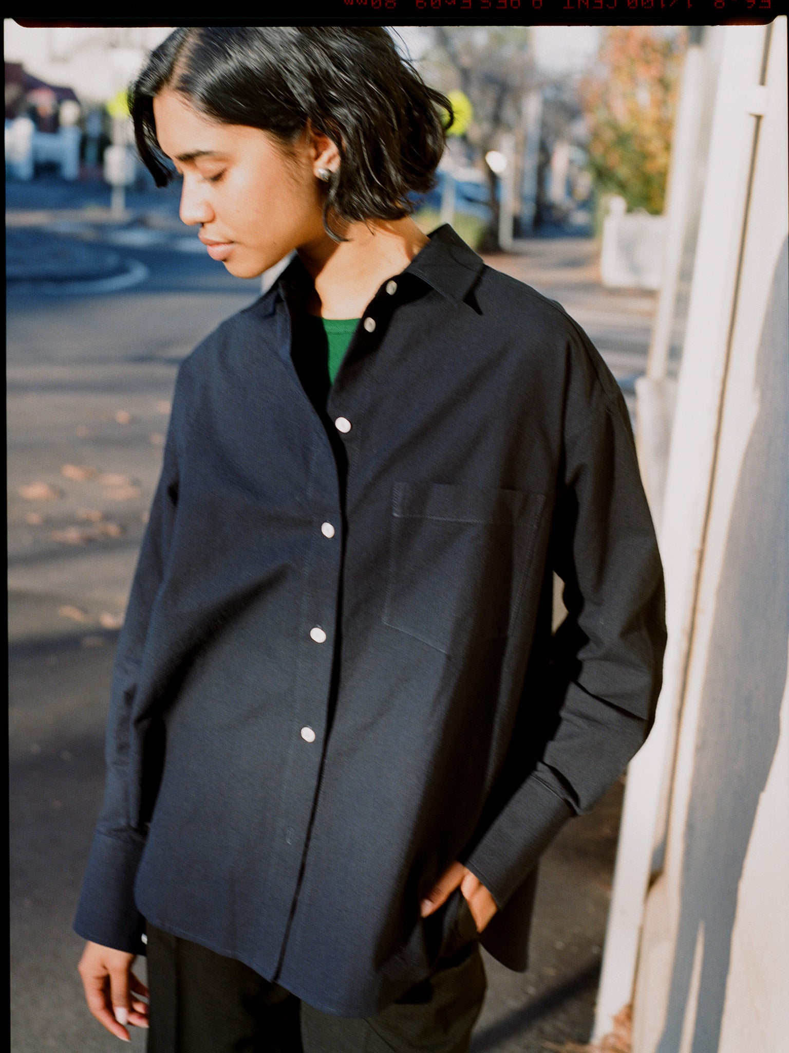 Artist Navy Seersucker Japanese Cotton Shirt