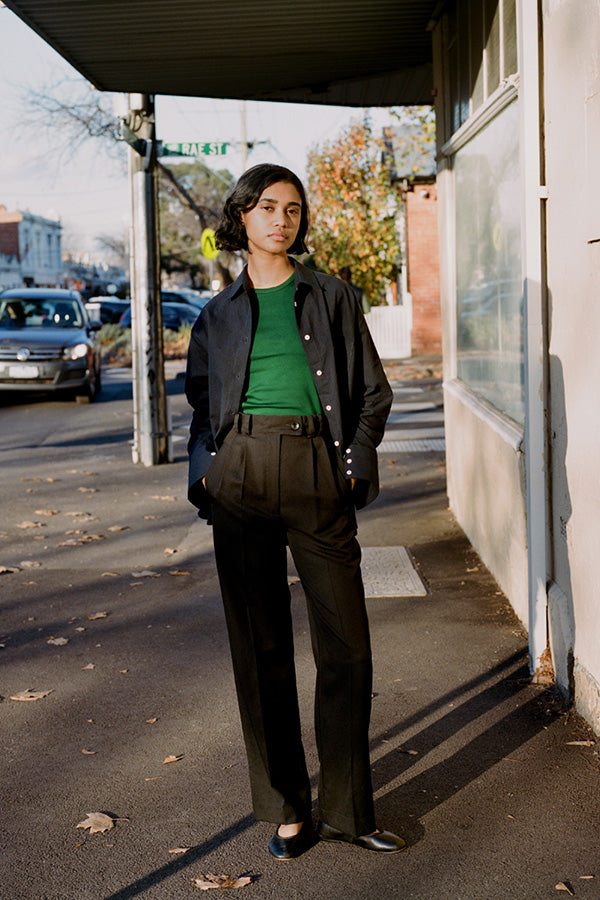 Yu Tailored Black Japanese Twill Wool Pants