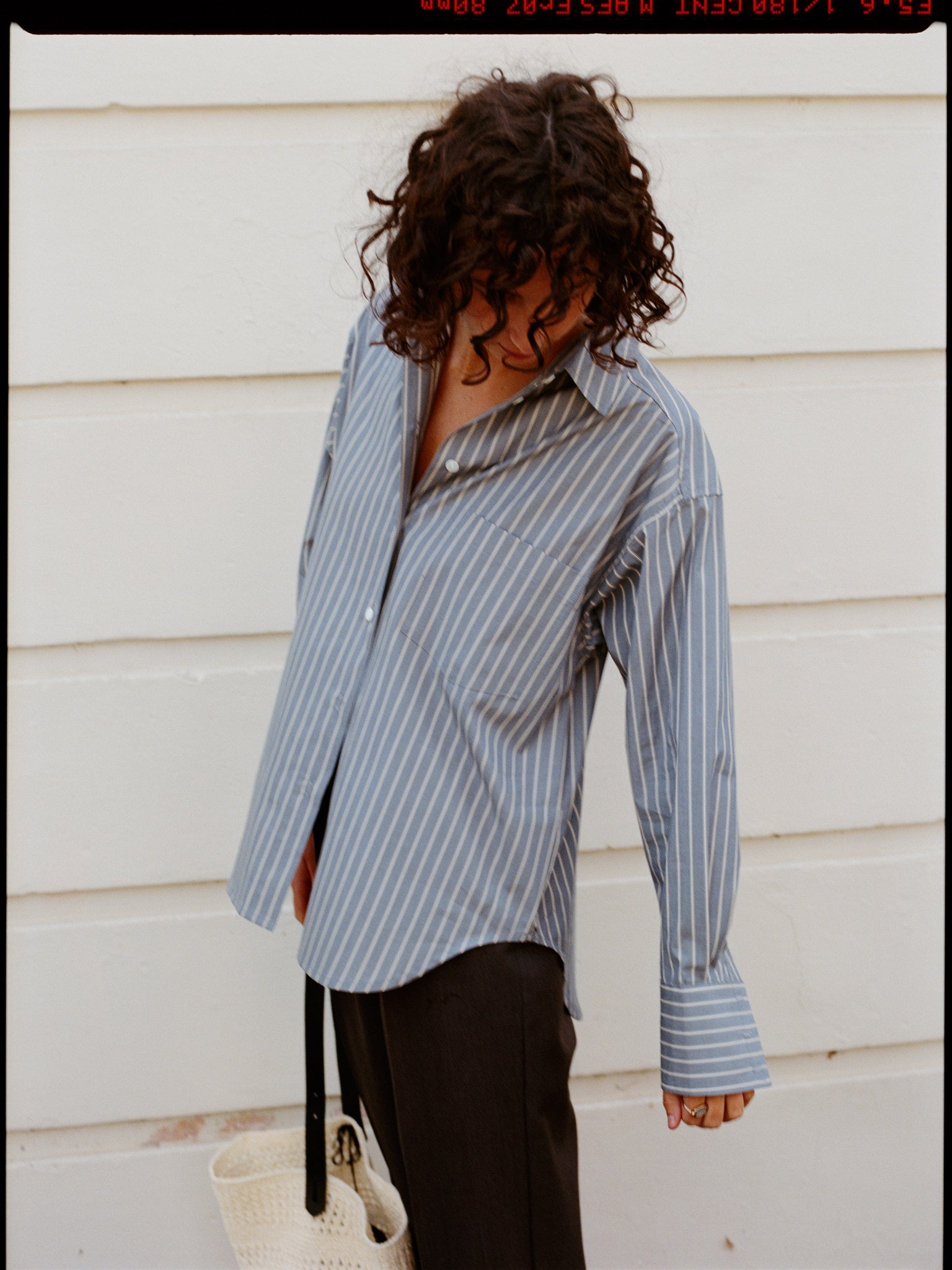 Artist Japanese Navy Wide Stripe Cotton Shirt