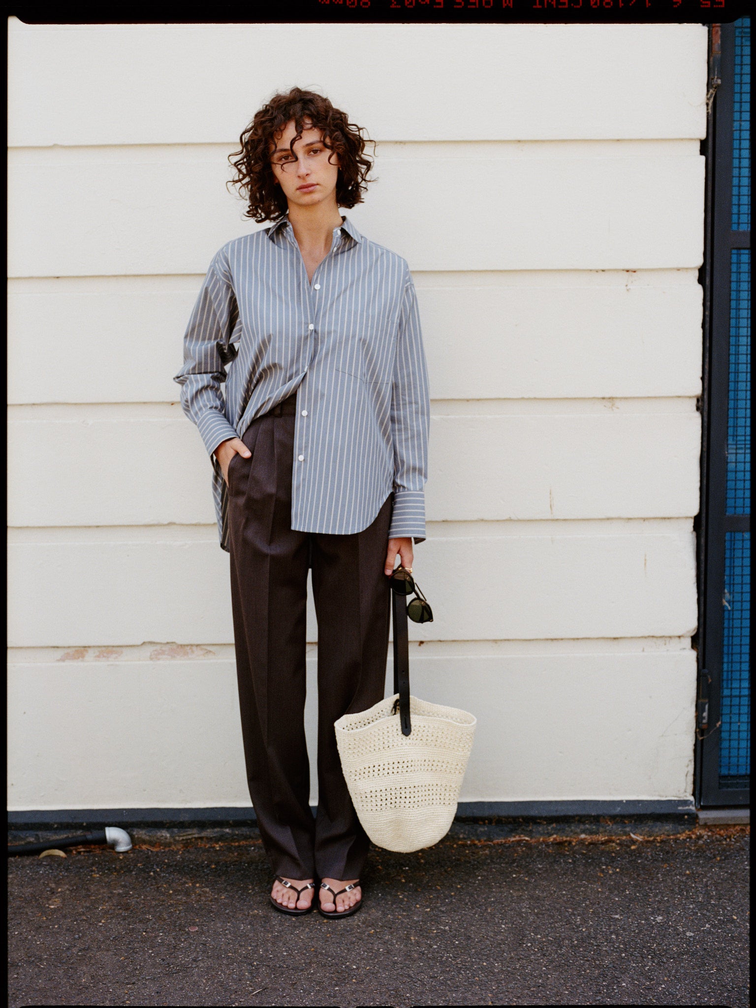 Artist Japanese Navy Wide Stripe Cotton Shirt