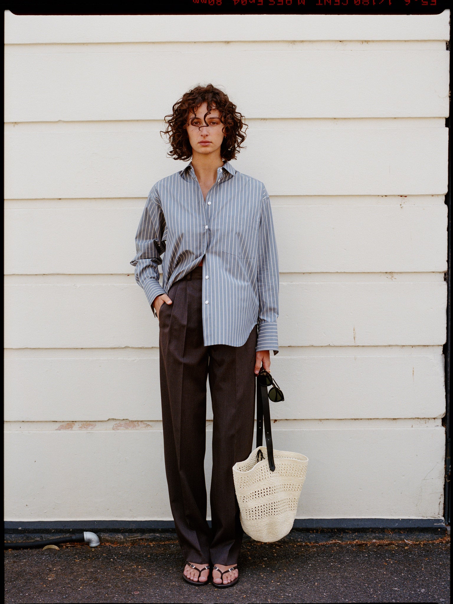 Artist Japanese Navy Wide Stripe Cotton Shirt