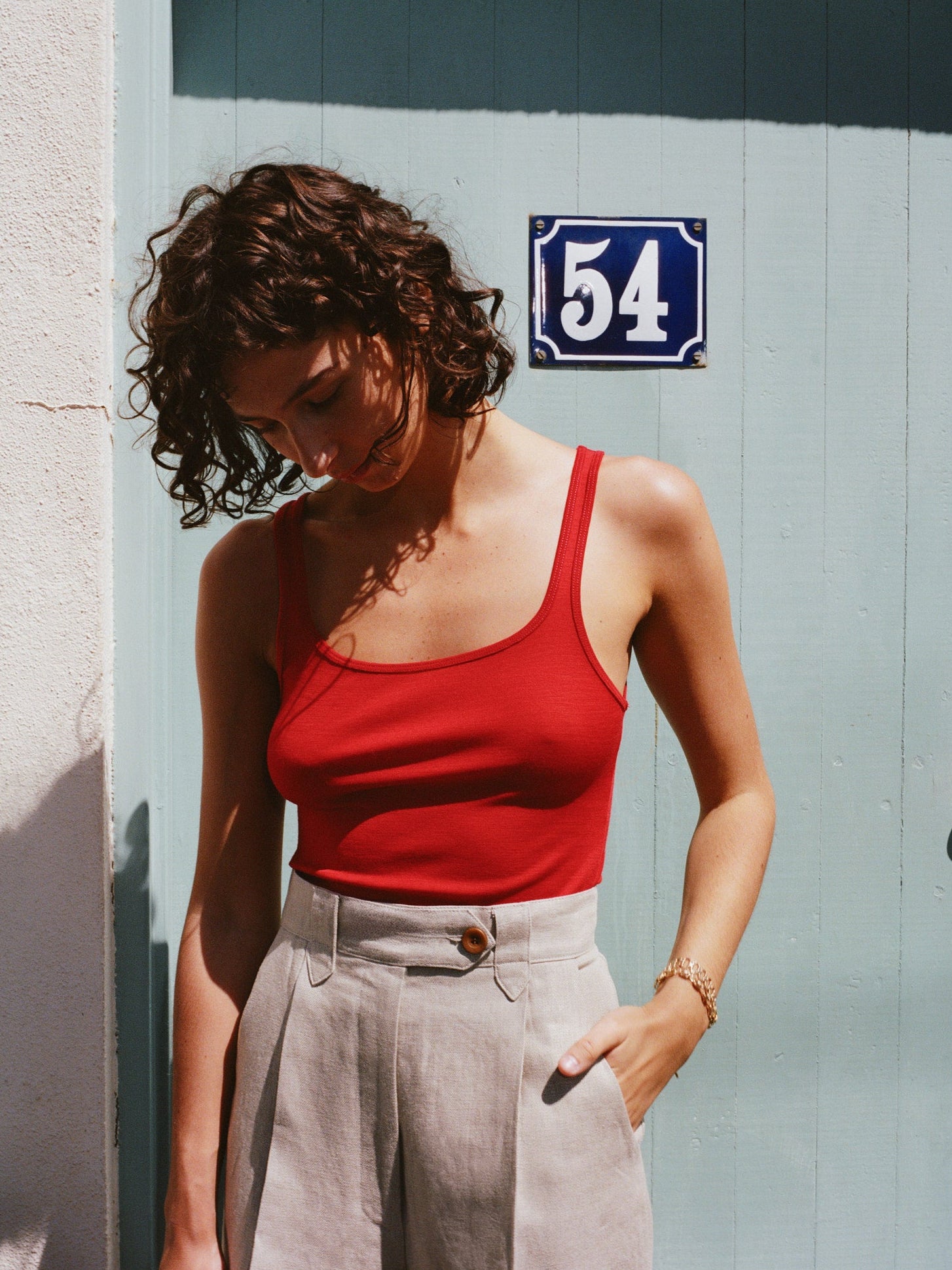 Pre-Order Leah Singlet Tomato Merino