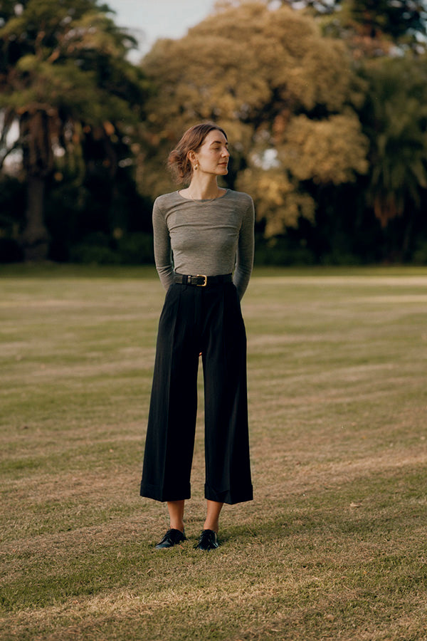 Pre-Order Ines Black Japanese Linen Pants