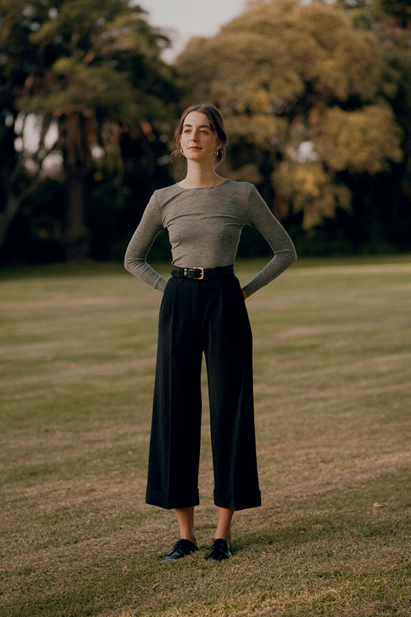 Ines Black Japanese Linen Pants