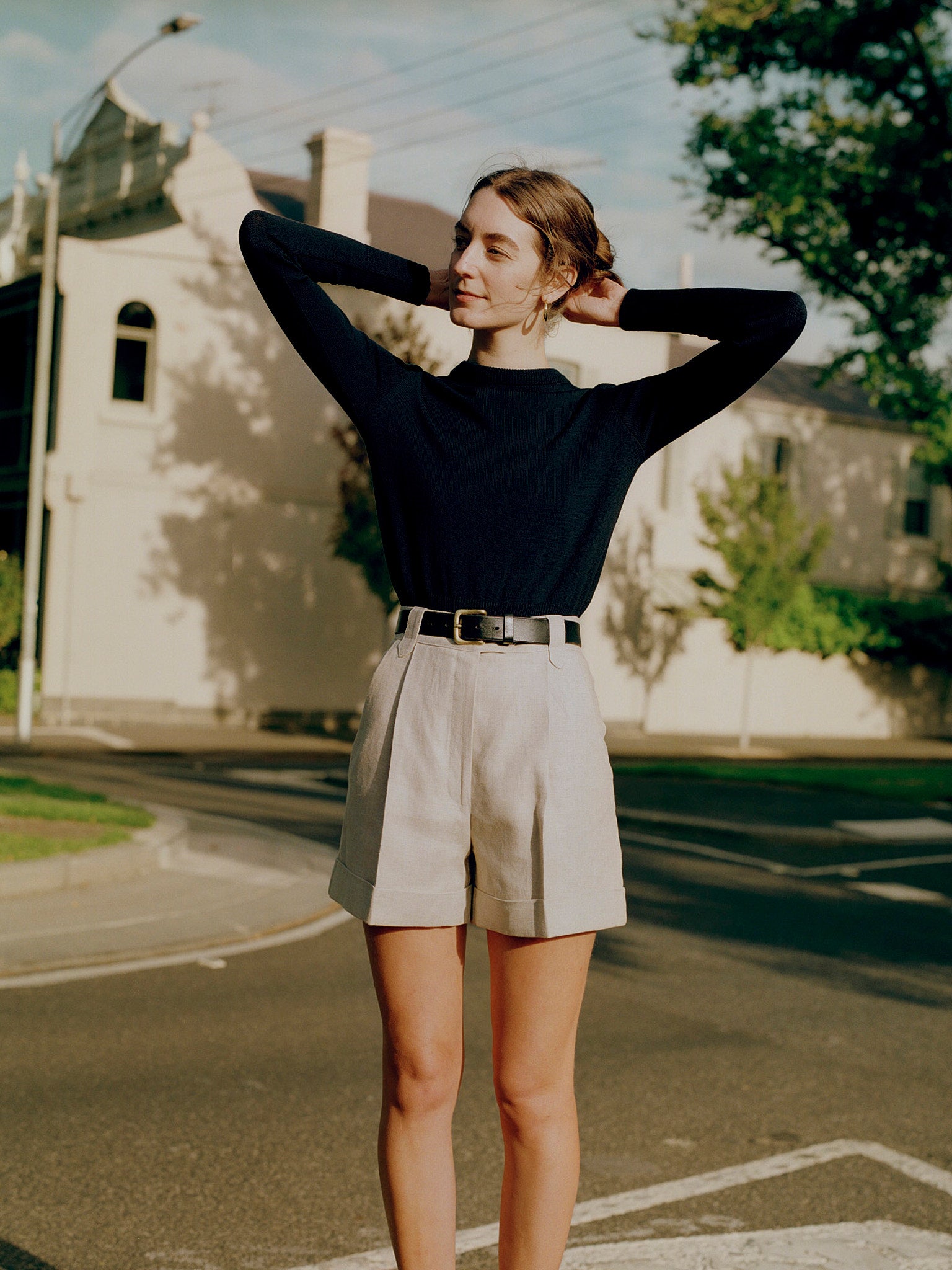 Pre-Order Abby Brass Buckle Italian Leather Belt