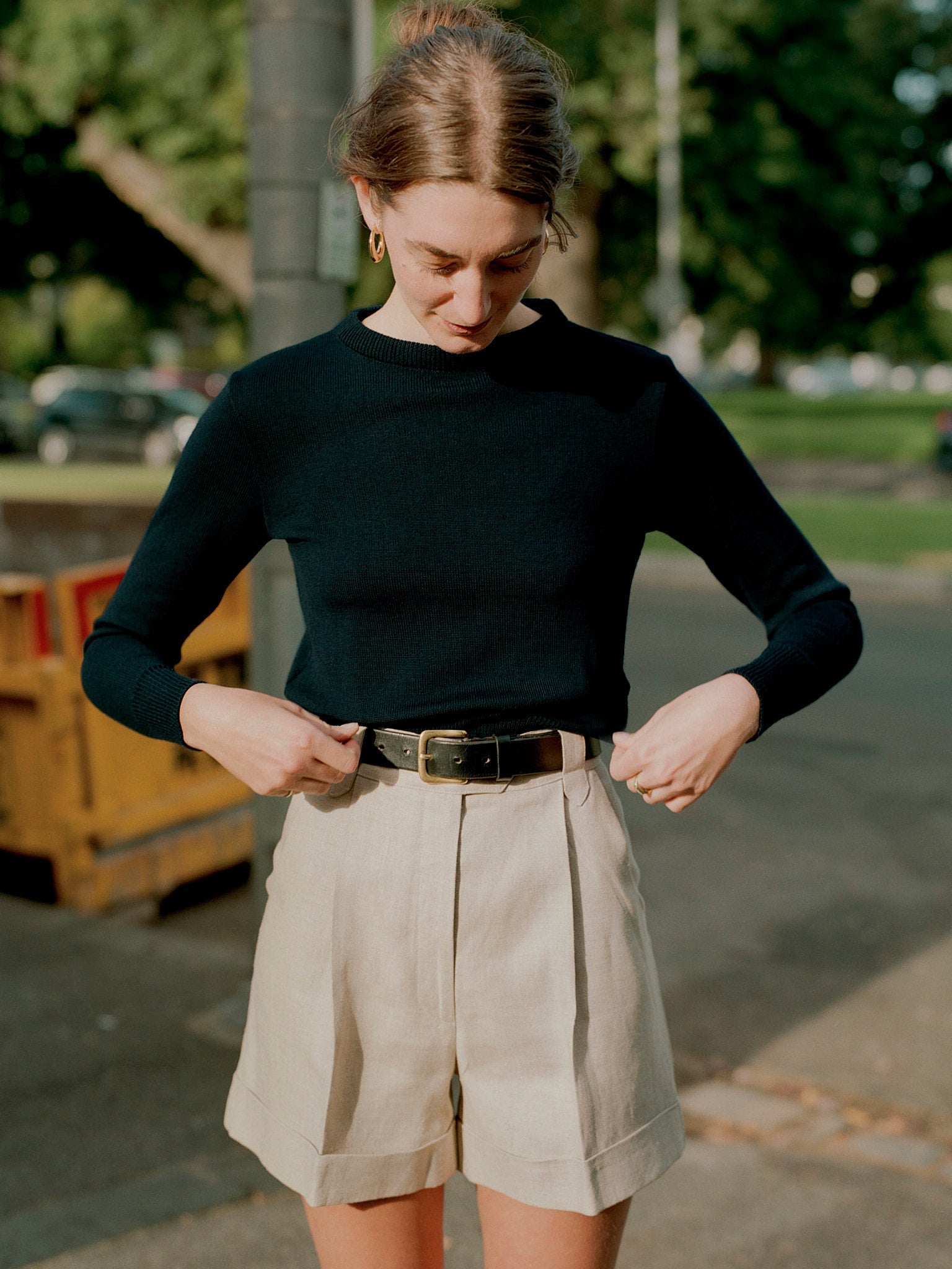 Pre-Order Abby Brass Buckle Italian Leather Belt