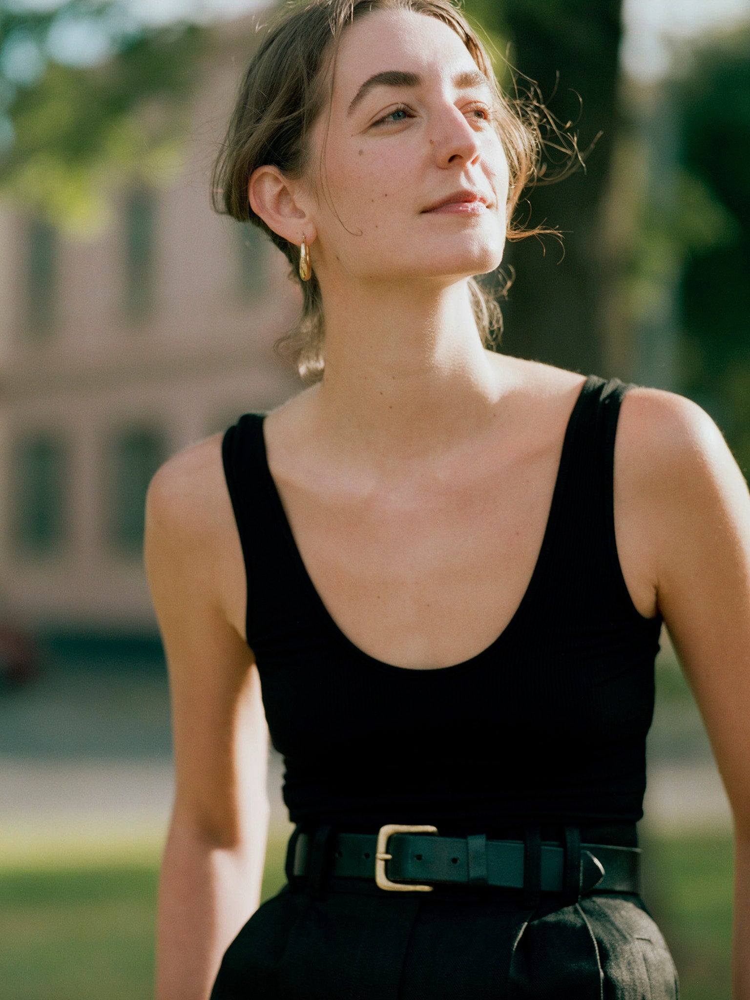Elio Organic Black Cotton Singlet