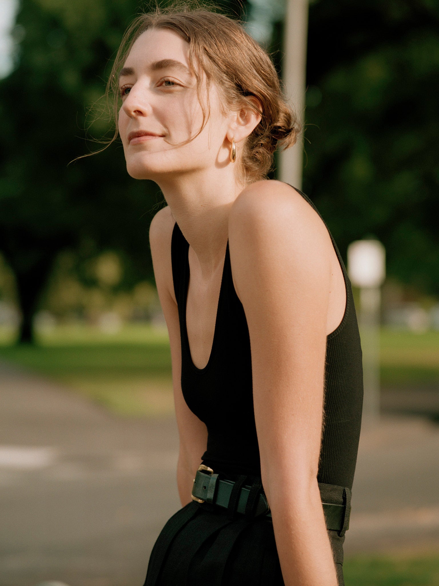 Elio Organic Black Cotton Singlet