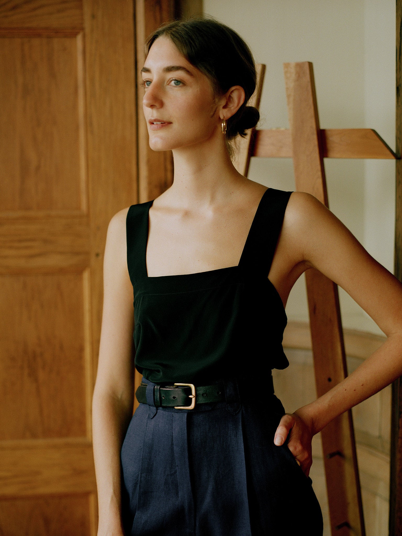 Pre-Order Ines Navy Japanese Linen Pants