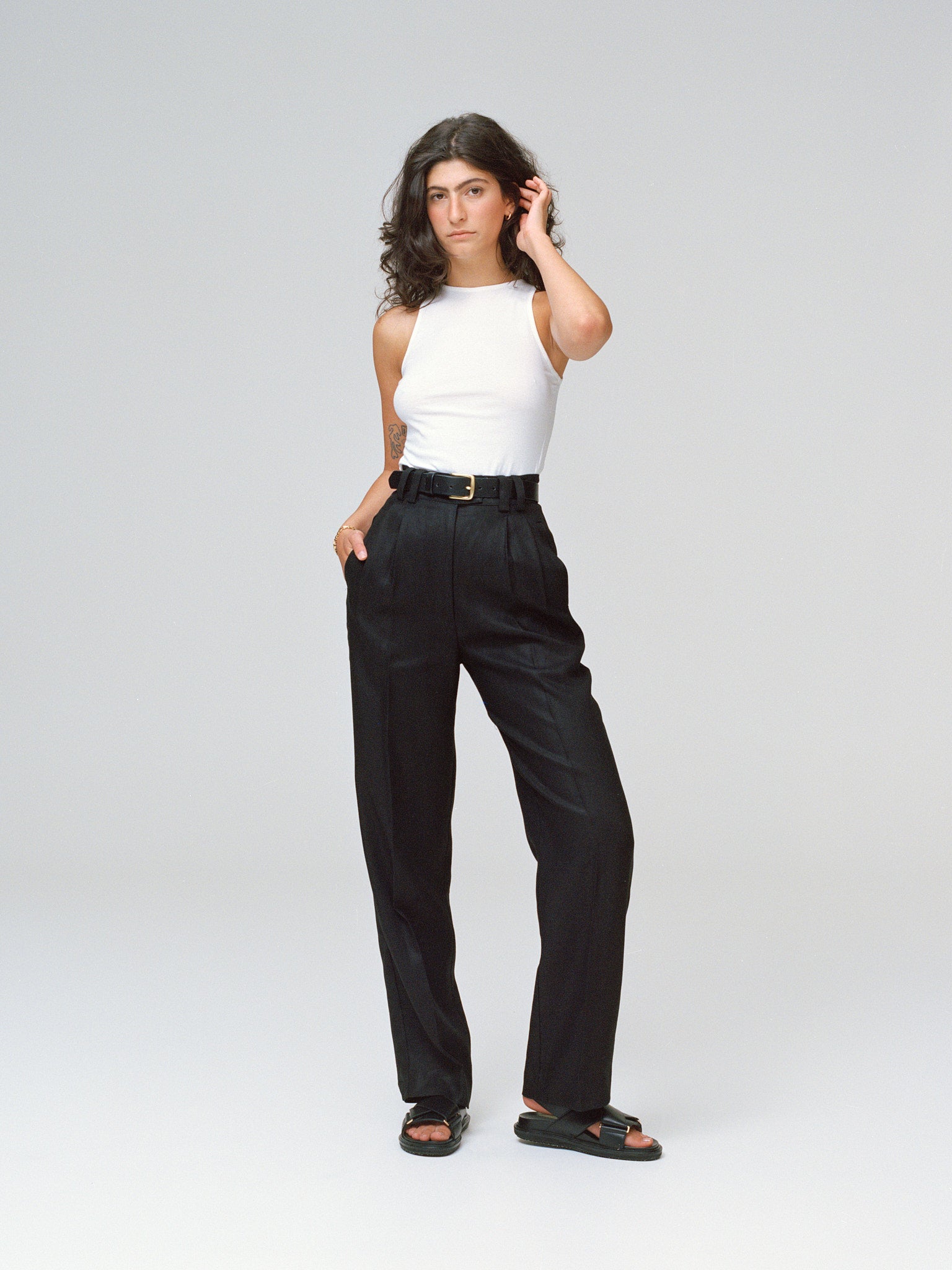 Yu Tailored Black Japanese Linen Pants