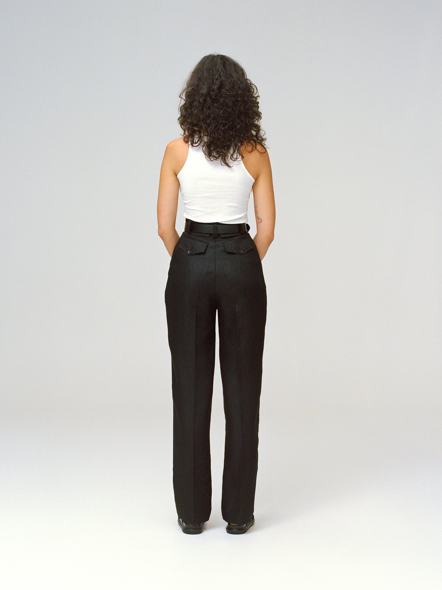 Yu Tailored Black Japanese Linen Pants