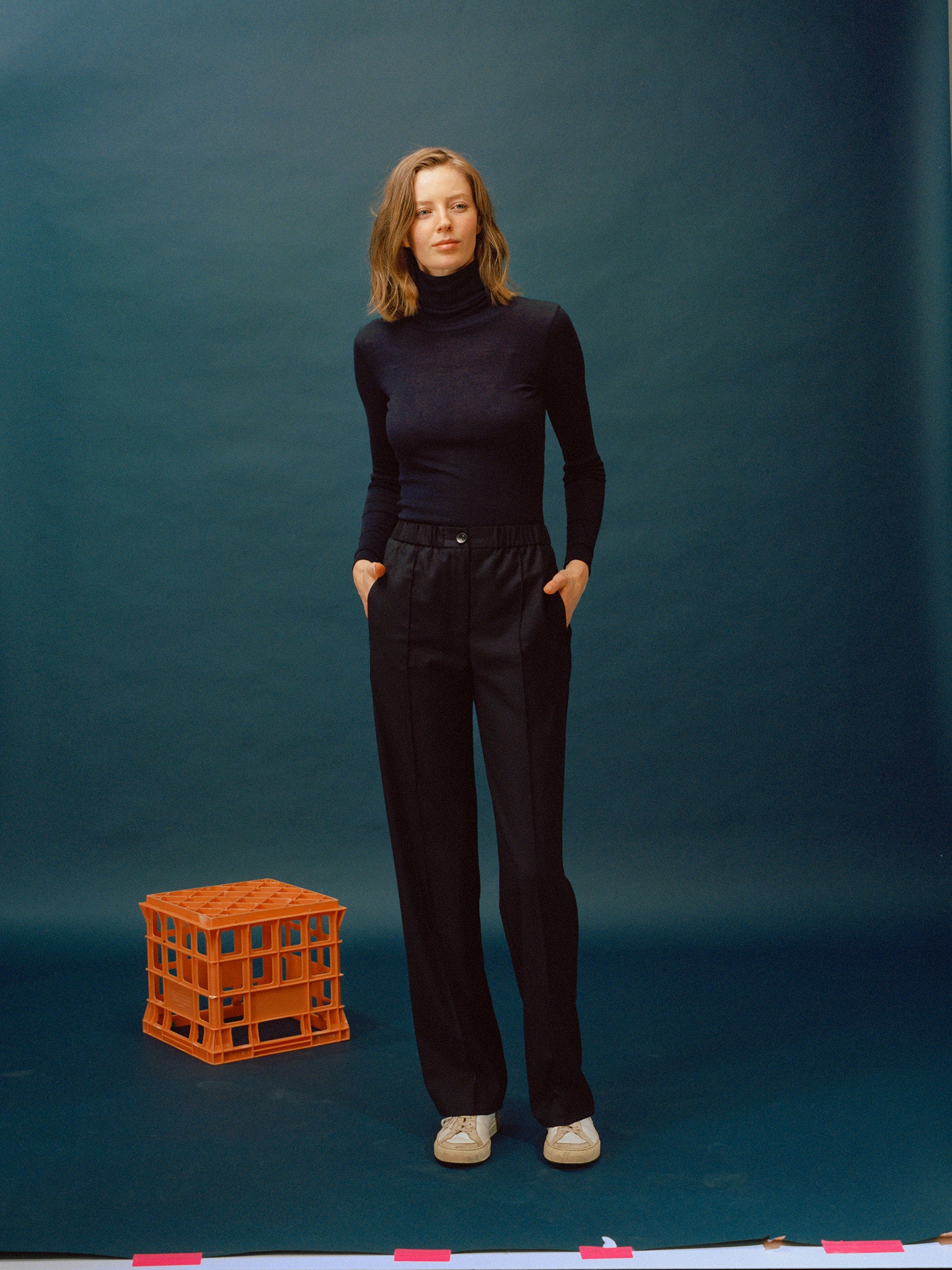 Romy Navy Wool Track Pants