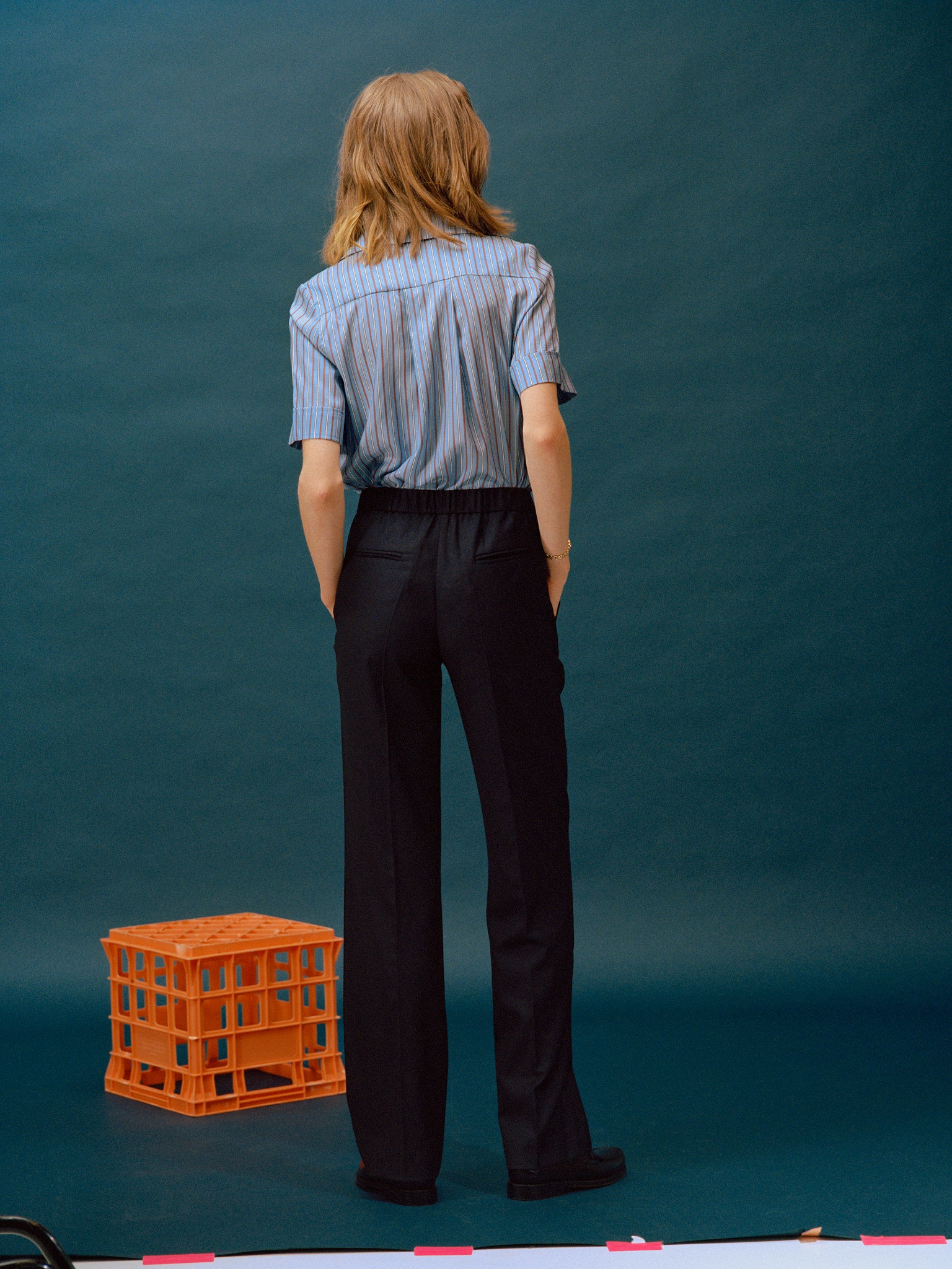 Romy Navy Wool Track Pants