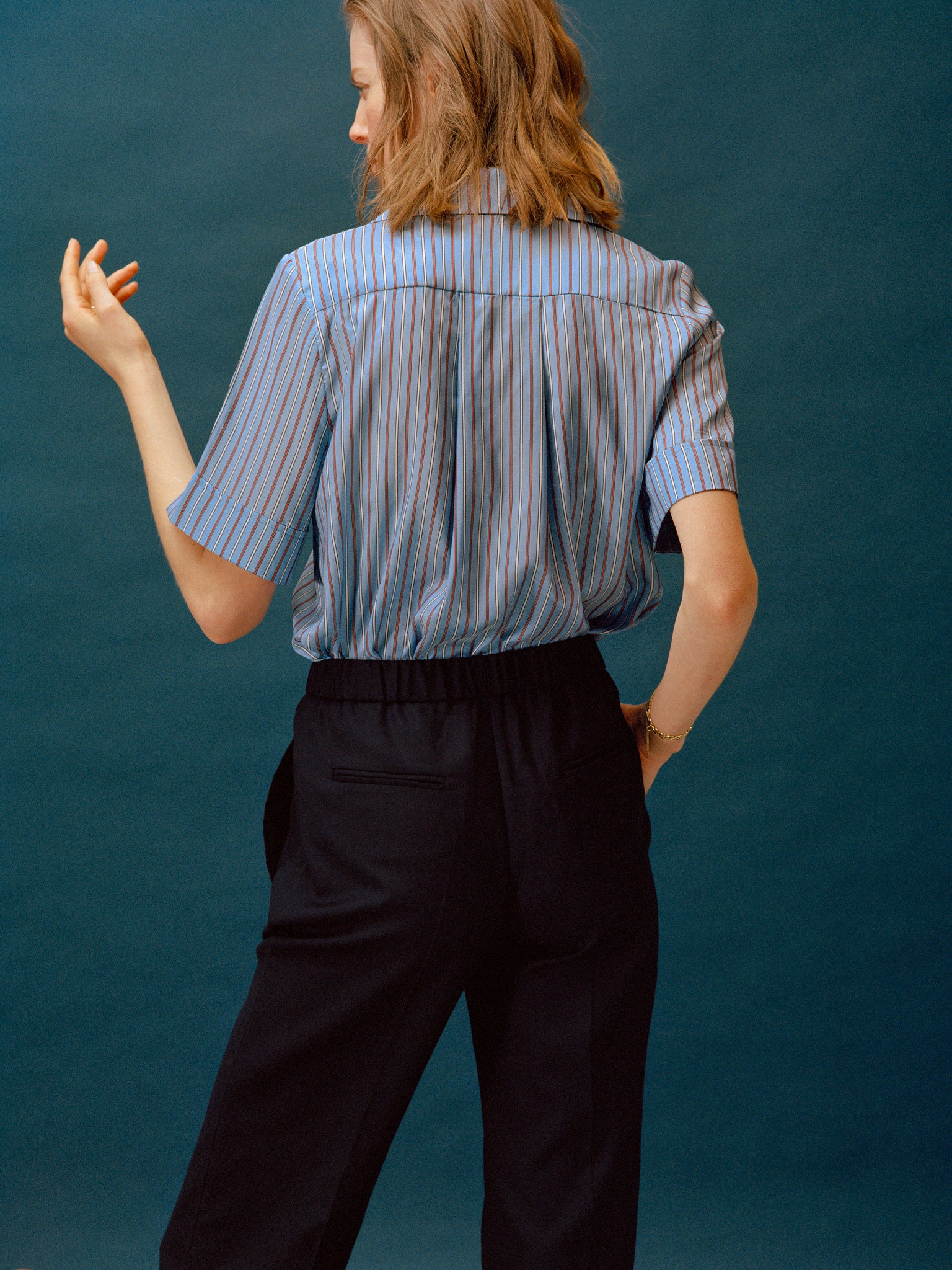 Romy Navy Wool Track Pants