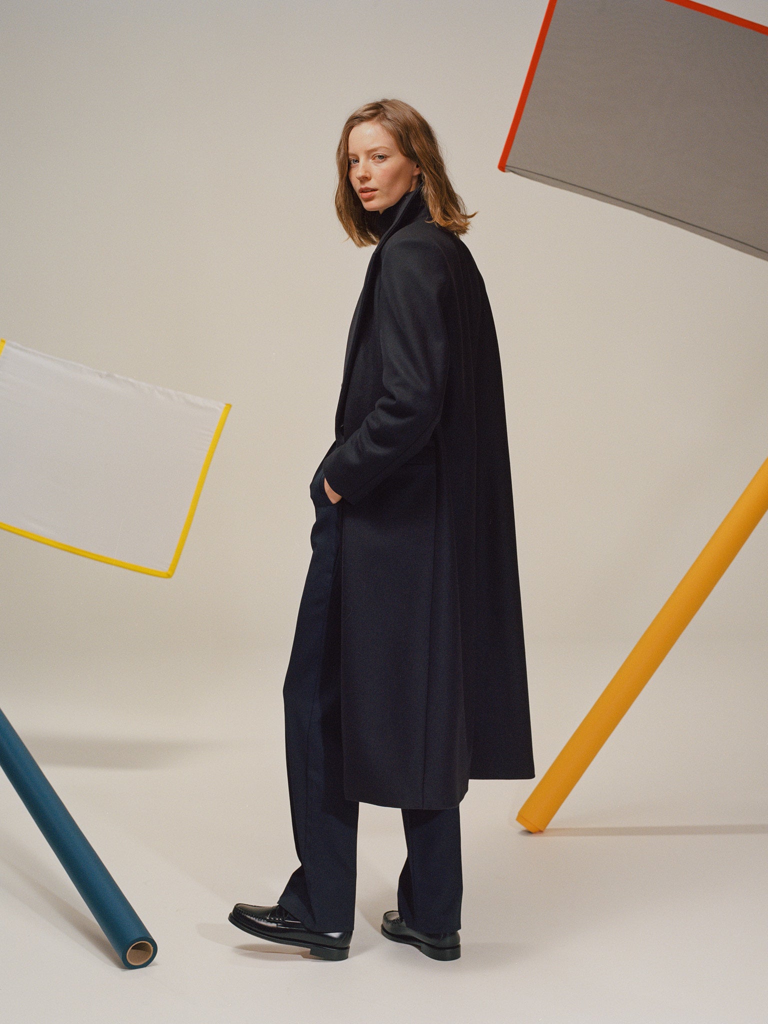 James Navy Italian Wool Coat