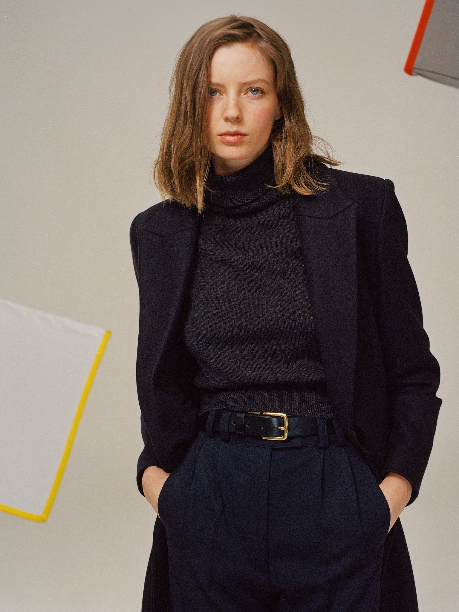 James Navy Italian Wool Coat