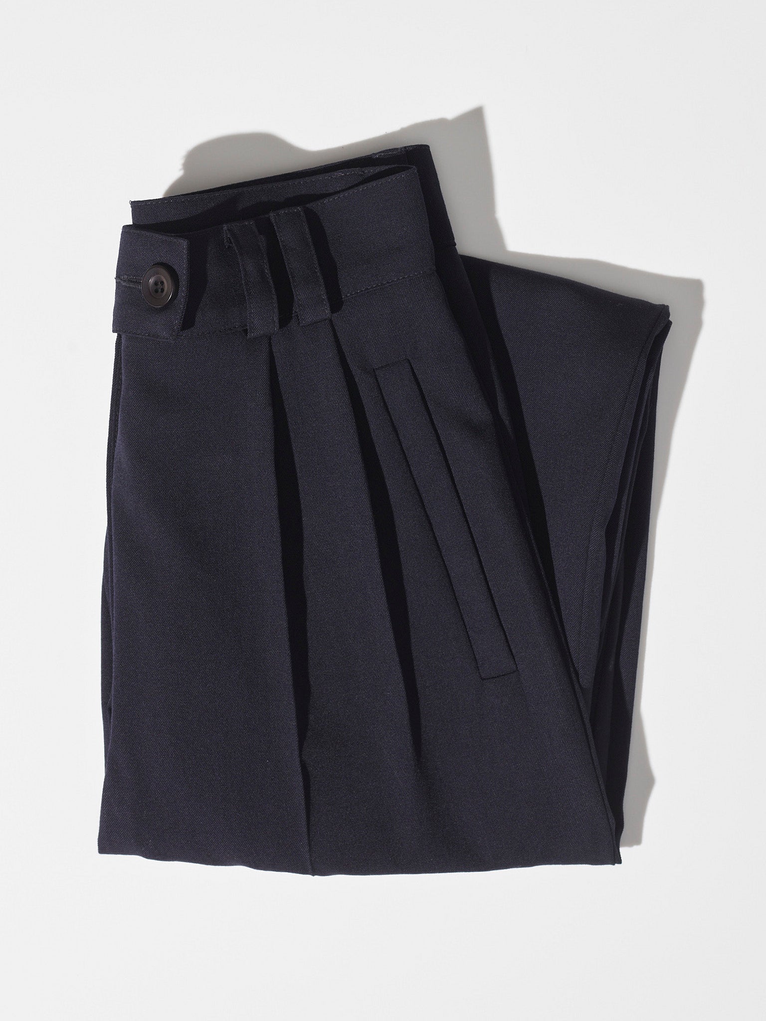 Recently Back in Stock - Yu Tailored Navy Japanese Twill Wool Pants