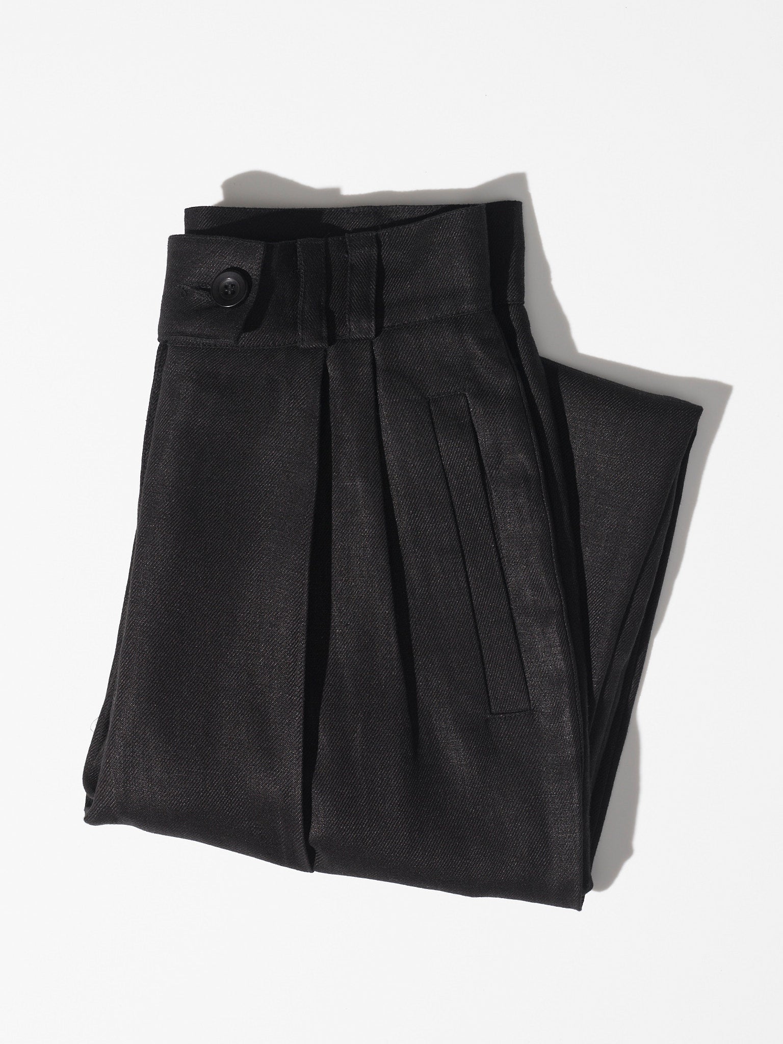 Yu Tailored Black Japanese Linen Pants