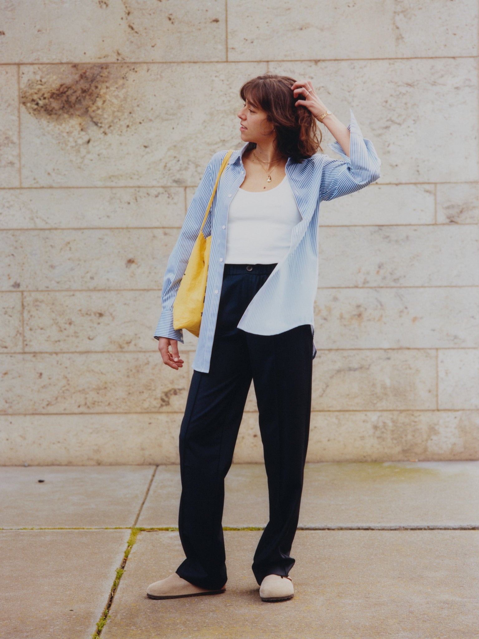 Romy Navy Wool Track Pants