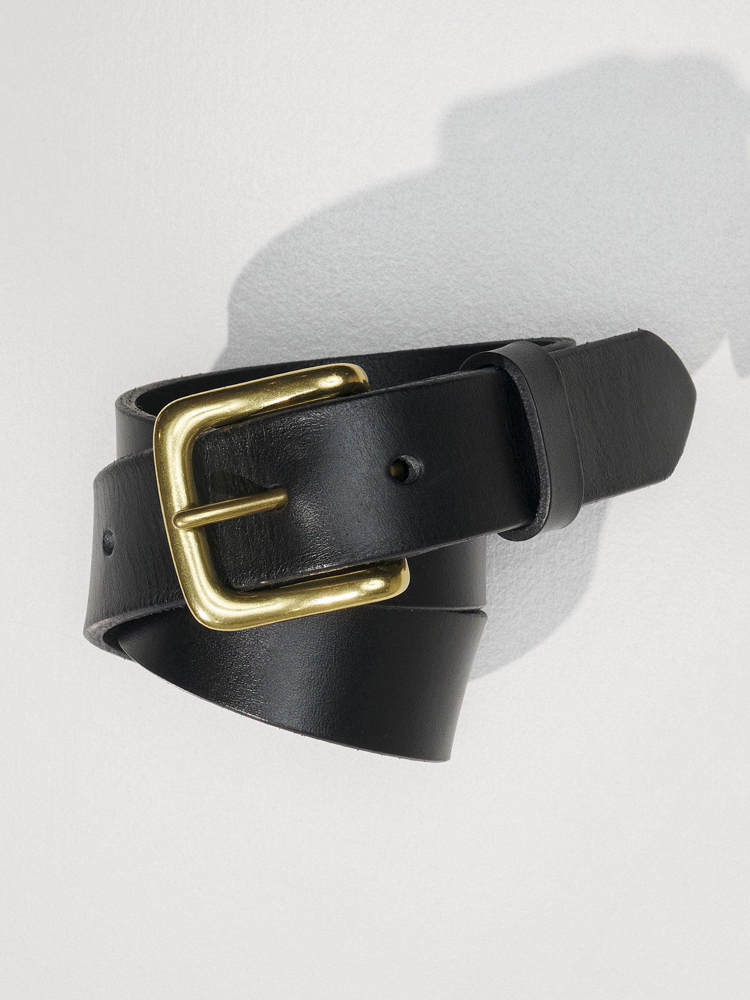 Pre-Order Abby Brass Buckle Italian Leather Belt