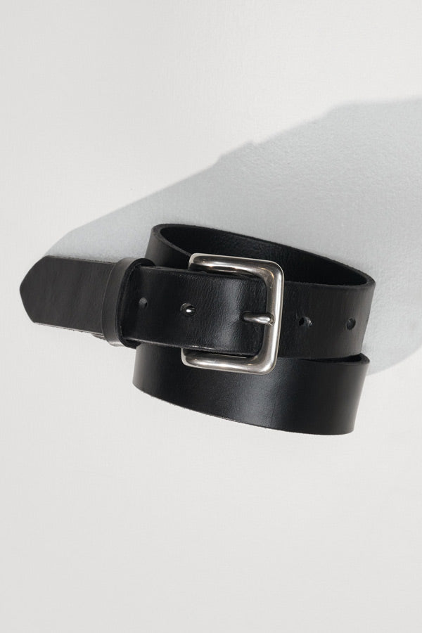 Abby Silver Buckle Italian Leather Belt