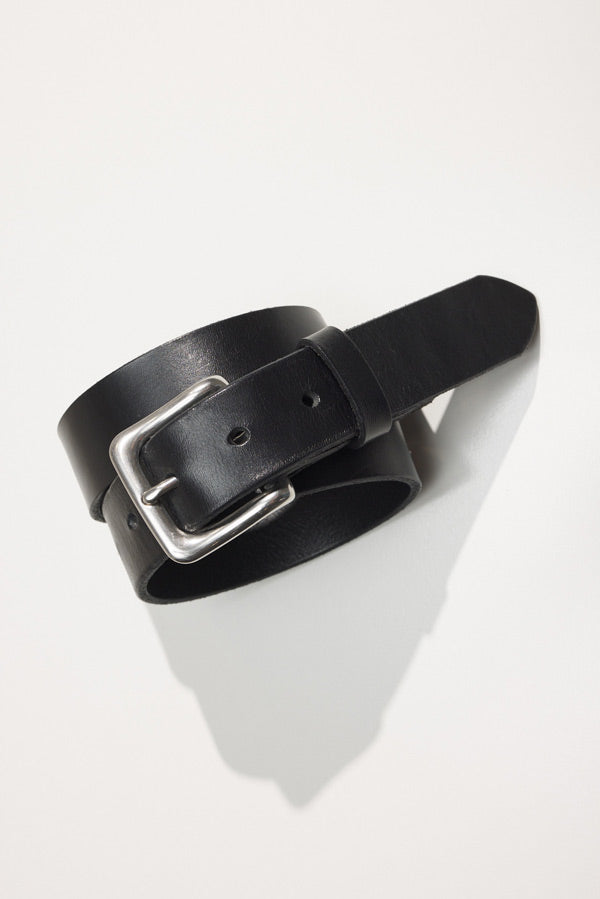 Abby Silver Buckle Italian Leather Belt