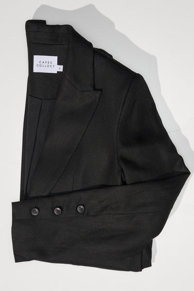 Fred Black Japanese Linen Blazer – CAVES COLLECT