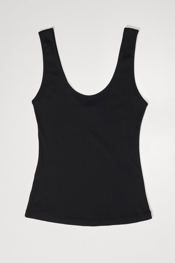 Elio Organic Black Cotton Singlet