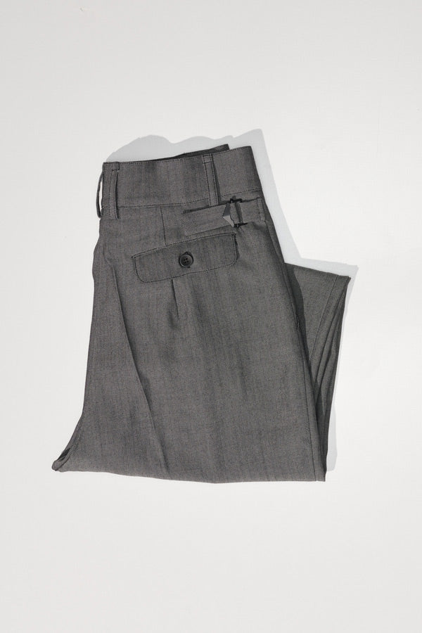 Kate Grey Herringbone Japanese Wool Pants - LIMITED EDITION