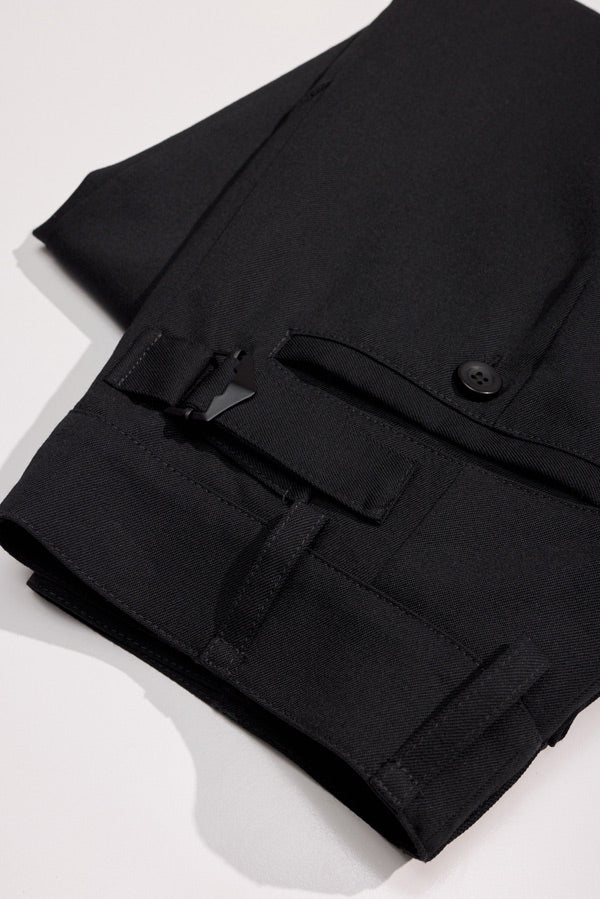 Recently Back in Stock - Luc Black Japanese Wool Twill Ciggie Pants