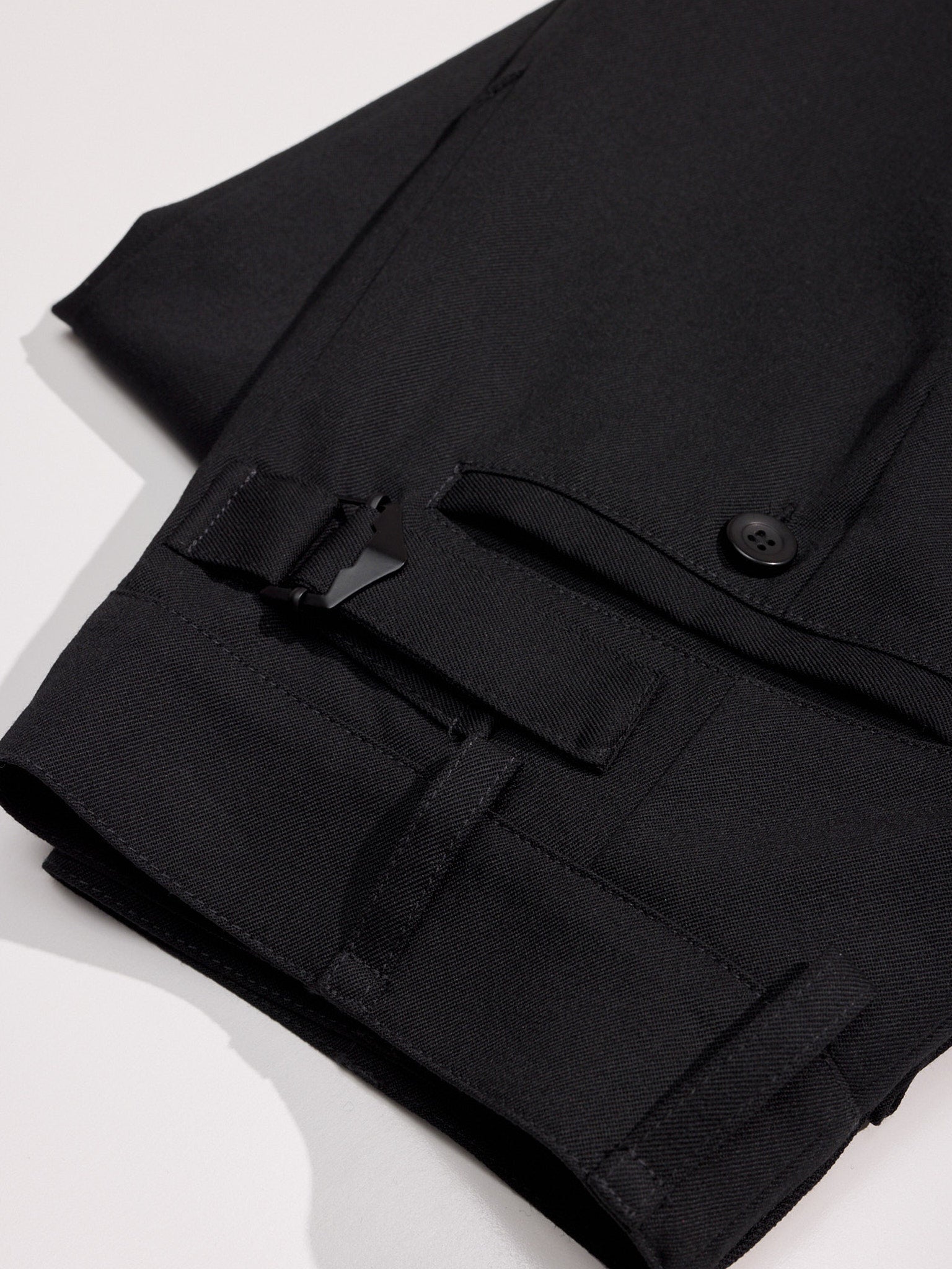 Recently Back in Stock - Luc Black Japanese Wool Twill Ciggie Pants